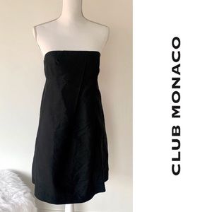 CLUB MONACO ELEGANT STRAPLESS LITTLE BLACK DRESS.
